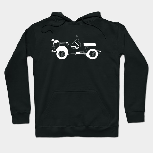 Willys White Outline Hoodie by kindacoolbutnotreally